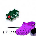 CROC-9771 - Holly Leaf Mini - Crocs<SMALL><SUP>TM</SUP></SMALL> Decoration Charm (12 per package)