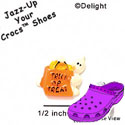 CROC-9775* - Ghost Bag Trick Treat Mini (Left & Right) - Crocs<SMALL><SUP>TM</SUP></SMALL> Decoration Charm (12 per package)