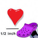 CROC-9784 - Heart Long Red Mini - Crocs<SMALL><SUP>TM</SUP></SMALL> Decoration Charm (12 per package)