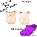 CROC-9786 - Pig Front & Back Assorted Mini - Crocs<SMALL><SUP>TM</SUP></SMALL> Decoration Charm (12 per package)
