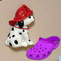 CROC-9796 - Dog Dalmatian Hat On Mini - Crocs<SMALL><SUP>TM</SUP></SMALL> Decoration Charm (12 per package)