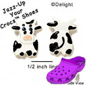 CROC-9799 - Cow Front Back Assorted Mini - Crocs<SMALL><SUP>TM</SUP></SMALL> Decoration Charm (12 per package)