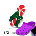 CROC-9826* - Candy Cane Green Bow Mini (Left & Right) - Crocs<SMALL><SUP>TM</SUP></SMALL> Decoration Charm (12 per package)