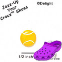 CROC-9865 - Tennis Ball Yellow Mini - Crocs<SMALL><SUP>TM</SUP></SMALL> Decoration Charm (12 per package)