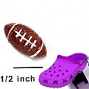 CROC-9866 - Football Mini - Crocs<SMALL><SUP>TM</SUP></SMALL> Decoration Charm (12 per package)