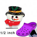 CROC-9892 - Snowman Face Mini - Crocs<SMALL><SUP>TM</SUP></SMALL> Decoration Charm (12 per package)