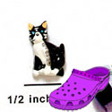 CROC-9897* - Cat Black White Mini (Left & Right) - Crocs<SMALL><SUP>TM</SUP></SMALL> Decoration Charm (12 per package)