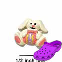 CROC-5125 - Bunny Sitting Egg Pink Mini - Crocs<SMALL><SUP>TM</SUP></SMALL> Decoration Charm (12 per package)