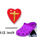 CROC-9980 - Heart Cross Mini - Crocs<SMALL><SUP>TM</SUP></SMALL> Decoration Charm (12 per package)