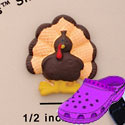 CROC-5640 tlf - Medium Dark Brown Turkey - Clog Shoe Decoration (12 per package)