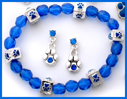 silver paw beads