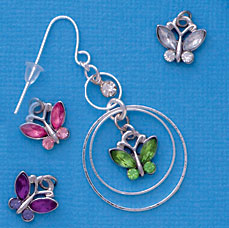 New Mini Crystal Butterfly Charms
