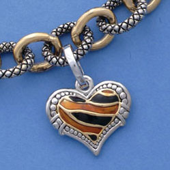 animal print heart charms