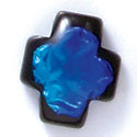 D1003 - Blue Square Cross - Resin Dichroic Cabochon