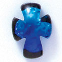 D1007 - Blue Celtic Cross - Resin Dichroic Cabochon