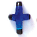 D1011 - Blue Thin Cross - Resin Dichroic Cabochon