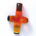 D1012 - Pink, Orange, and Yellow Thin Cross - Resin Dichroic Cabochon