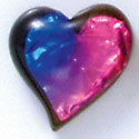 D1013* - Blue, Purple, and Pink Large Heart - Resin Dichroic Cabochon (Left or Right)