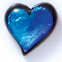 D1015* - Blue Large Heart - Resin Dichroic Cabochon (Left or Right)