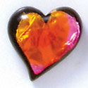 D1016* - Pink, Orange, and Yellow Large Heart - Resin Dichroic Cabochon (Left or Right)