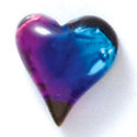 D1017 - Blue, Purple, and Pink Medium Heart - Resin Dichroic Cabochon