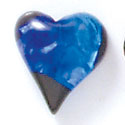 D1019 - Blue Medium Heart - Resin Dichroic Cabochon