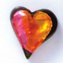 D1020 - Pink, Orange, and Yellow Medium Heart - Resin Dichroic Cabochon
