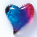 D1021* - Blue, Purple, and Pink Medium Swing Heart - Resin Dichroic Cabochon (Left or Right)