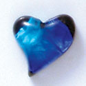 D1023* - Blue Medium Swing Heart - Resin Dichroic Cabochon (Left or Right)