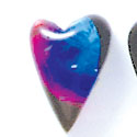D1025* - Blue, Purple, and Pink Small Narrow Heart - Resin Dichroic Cabochon (Left or Right)