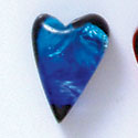 D1027* - Blue Small Narrow Heart - Resin Dichroic Cabochon (Left or Right)