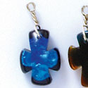 DC1007 - Blue Celtic Cross - Resin Dichroic Charm