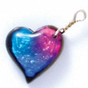 DC1013* - Blue, Purple, and Pink Large Heart - Resin Dichroic Charm (Left or Right)