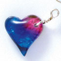 DC1017 - Blue, Purple, and Pink Medium Heart - Resin Dichroic Charm