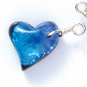 DC1023* - Blue Medium Swing Heart - Resin Dichroic Charm (Left or Right)
