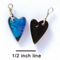 DC1027* - Blue Small Narrow Heart - Resin Dichroic Charm (Left or Right)