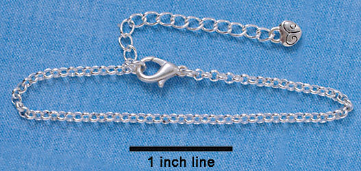F5492 - Silver-plated Charm Bracelet - Small Round Chain (9