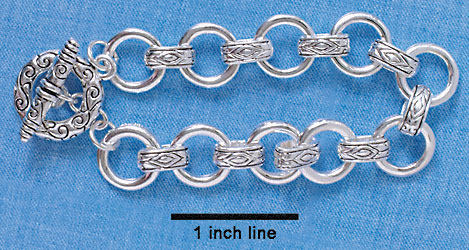 F5494 - Silver-plated Circle Toggle Bracelet (2 per package)