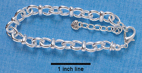 F5495 - Silver-plated Charm Bracelet with Double Loop Chain(8