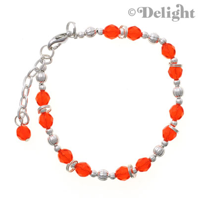 C2231 - Beaded Bracelet - Orange (3 bracelets per package)