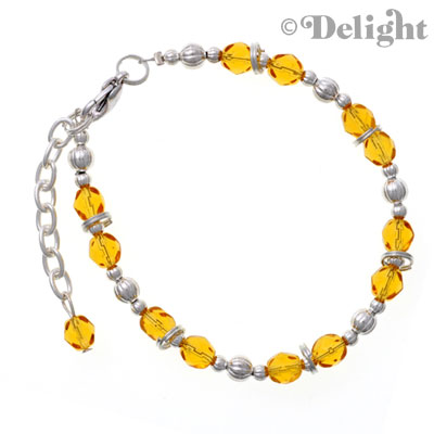 C2233 - Beaded Bracelet - Yellow (3 bracelets per package)