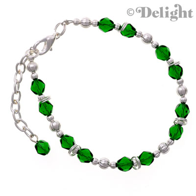C2234 - Beaded Bracelet - Green (3 bracelets per package)