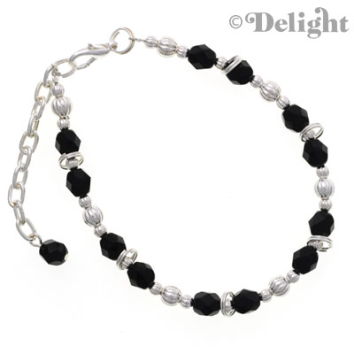 C2236 - Beaded Bracelet - Black (3 bracelets per package)