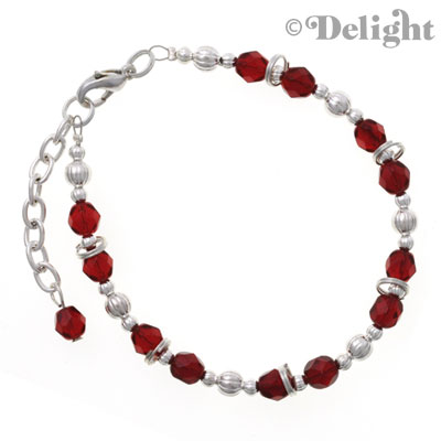 C2237 - Beaded Bracelet - Maroon (3 bracelets per package)