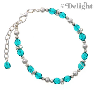 C2238 - Beaded Bracelet - Teal (3 bracelets per package)