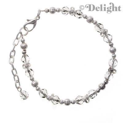 C2239 - Beaded Bracelet - Crystal (3 bracelets per package)