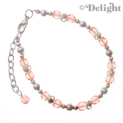 C2240 - Beaded Bracelet - Pink (3 bracelets per package)