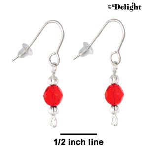 C2243 - Beaded Earrings - Red (3 pairs per package)
