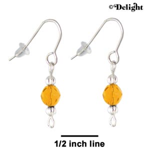 C2245 - Beaded Earrings - Yellow (3 pairs per package)