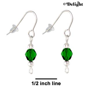 C2247 - Beaded Earrings - Green (3 pairs per package)